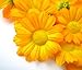 (100) Silk Yellow Orange Gerbera Daisy Flower Heads , Gerber Daisies - 1.75