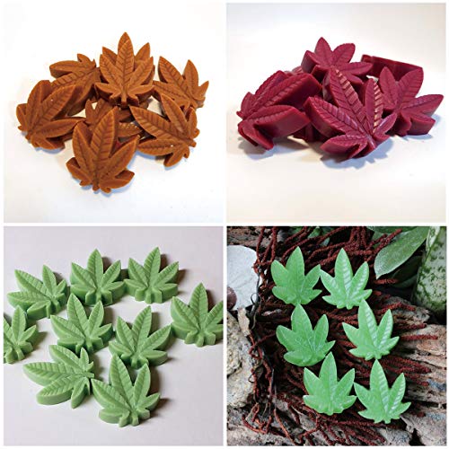 Fewo 2 Pack Marijuana Leaf Chocolate Candy Molds Maple Leaf Silicone Molds for Edible Jello Gummy Butter Fat Bomb Baking Cake Cookie Brownies Making Mini Soap Crayon Melts