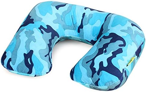 Habe Cotton Travel u-pillow Velvet Inflatable Neck Pillows Pillow blue camouflage 34*25*11.5 (cm)