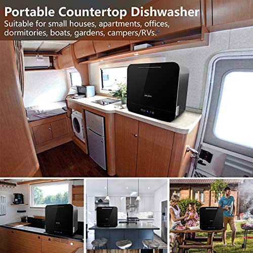 Kwasyo Portable Countertop Dishwasher with Fully Automatic Pumping