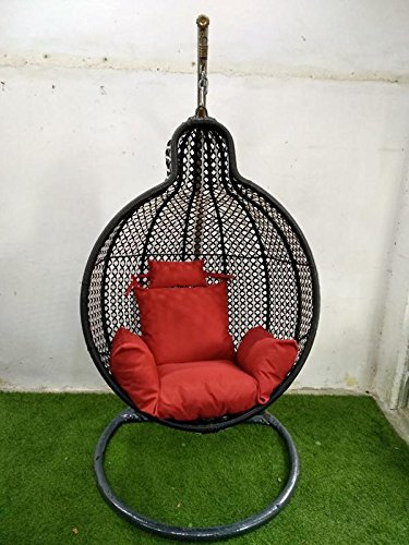 Wicker HUB GC403 Outdoor Swing with Stand Black/White Mix