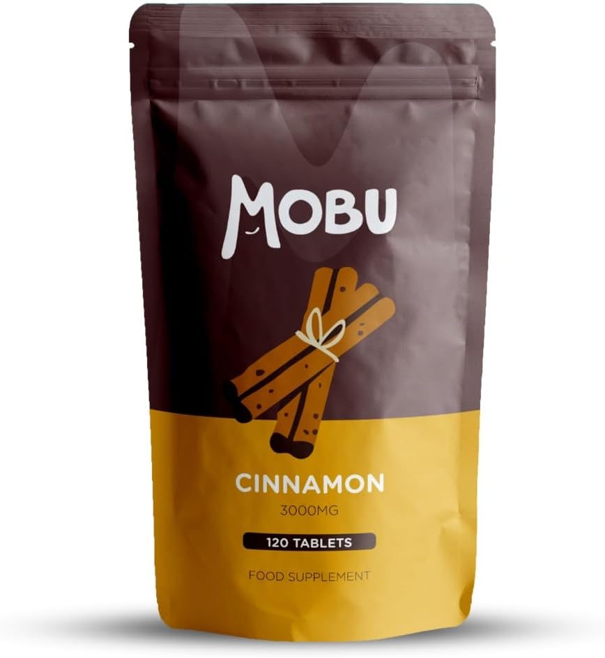 MOBU Cinnamon 3000mg 120 Tablets Vegan Blood Sugar Support Weight Management