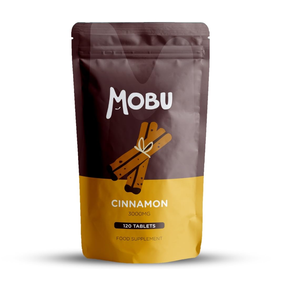 Cinnamon 3000mg 120 Tablets – Blood Sugar Control Weight Management – Anti-Inflammatory Cassia Cinnamon – Vegan – MOBU UK