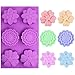 3 PCS Silicone Flower Cake Molds, SENHAI 6-Cavity Chocolate Biscuit Muffine Baking Pans Soap Making Trays - Pink, Blue, Purple