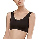SilRiver Women's Silk V Back Lace Sports Bra Removable Padded Wireless Bras for Women, Comfort Supportive Yoga Bra