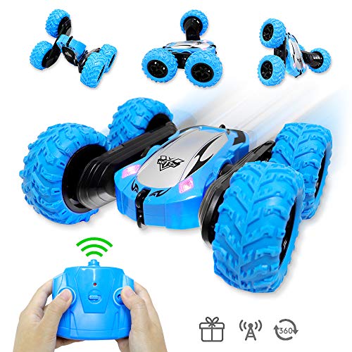 RC Cars Stunt Car Toys for Kids, 4WD Off Road Vehicle Double Sided Rotation Thumbling 360°Spin Flips - 2.4GHz Remote Control High Speed Rock Crawler Vehicle with Headlights for Boys Birthday Gifts - Thumbnail 7