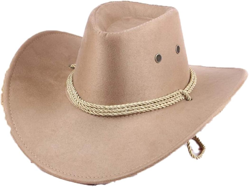 Faux Suede Western Cowboy Hat Vintage Outback Wide Brim Cattleman Hat Beach  Sun Hat with Strap Clothing, Shoes & Jewelry foretadrenaline.com