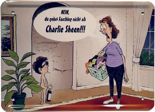 15 x 21 CM Tin Sign "No-You are ready to go to carnival as ..." Slogan MJ 28