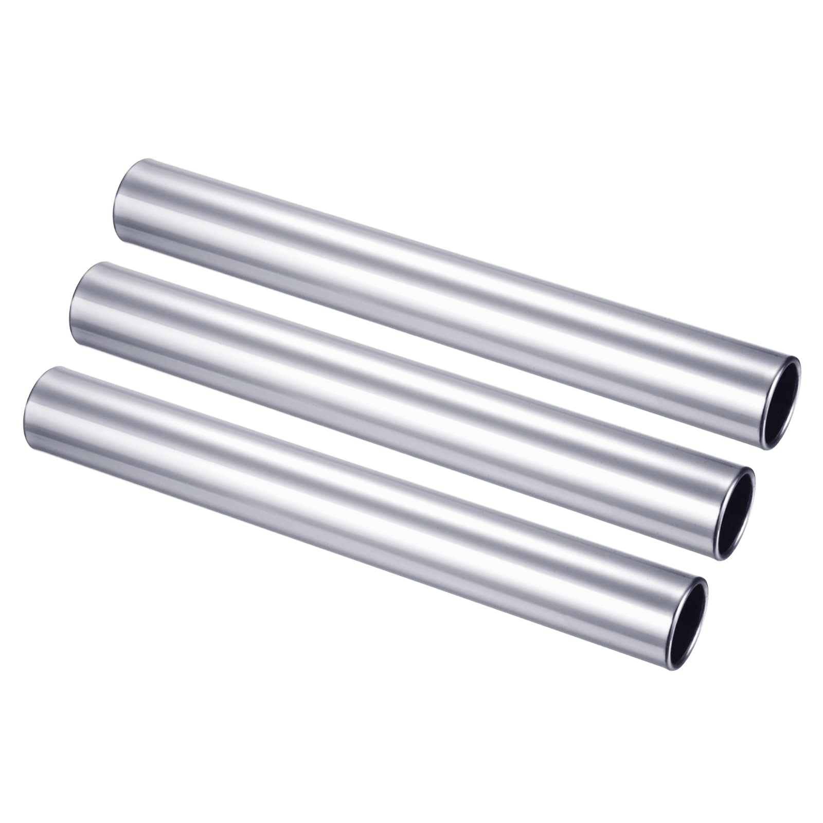 PATIKIL Relay Track Baton, 3 Pack Aluminum Alloy Tube Field Running Race Stick for Outdoor Athletics Sport Game Tool, Silver