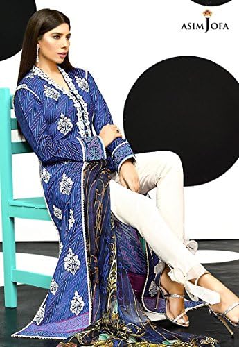Women Indian Pakistani Original Designer Asim Jofa Luxury Lawn salwar kameez XL