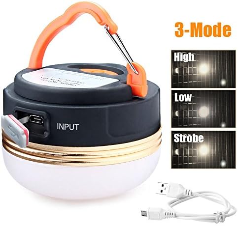 WONKIN LED Camping Emergency Latern,The Brightest Tent Light, IP65 Waterproof, 3W, Portable Tent lamp, Outdoor Hiking Night Light, Hanging Latern, USB Rechargeable