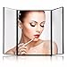 AveyLum Travel Makeup Mirror Lighted LED Mirror Portable & Tri Foldable Cosmetic Vanity Mirror Touchable Compact Mirrors With 8 Heart Shape LEDs, Perfect Gift Birthday Present for Ladies Mother Girls