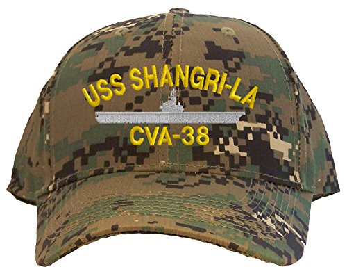 USS Shangri La CVA-38 Embroidered Baseball Cap - Digital Camo
