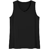 Latuza Women's Bamboo Viscose Pajama Tank Top V Neck Sleeveless Sleep T-Shirt