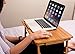 Sofia + Sam Laptop Lap Tray with Adjustable Legs – Natural Bamboo – Foldable Breakfast Serving Bed Tray – Lap Desk with Tilting Top and Side Drawer – Laptop Standthumb 1