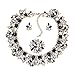 Zhenhui 3 Pieces Bling Crystal Necklace and Earrings Jewelry Set for Women 6 Colors Available