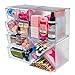 Deflecto Stackable Cube Organizer, Desk and Craft Organizer, 4 Drawers, Clear, Removable Drawers and Dividers, 6