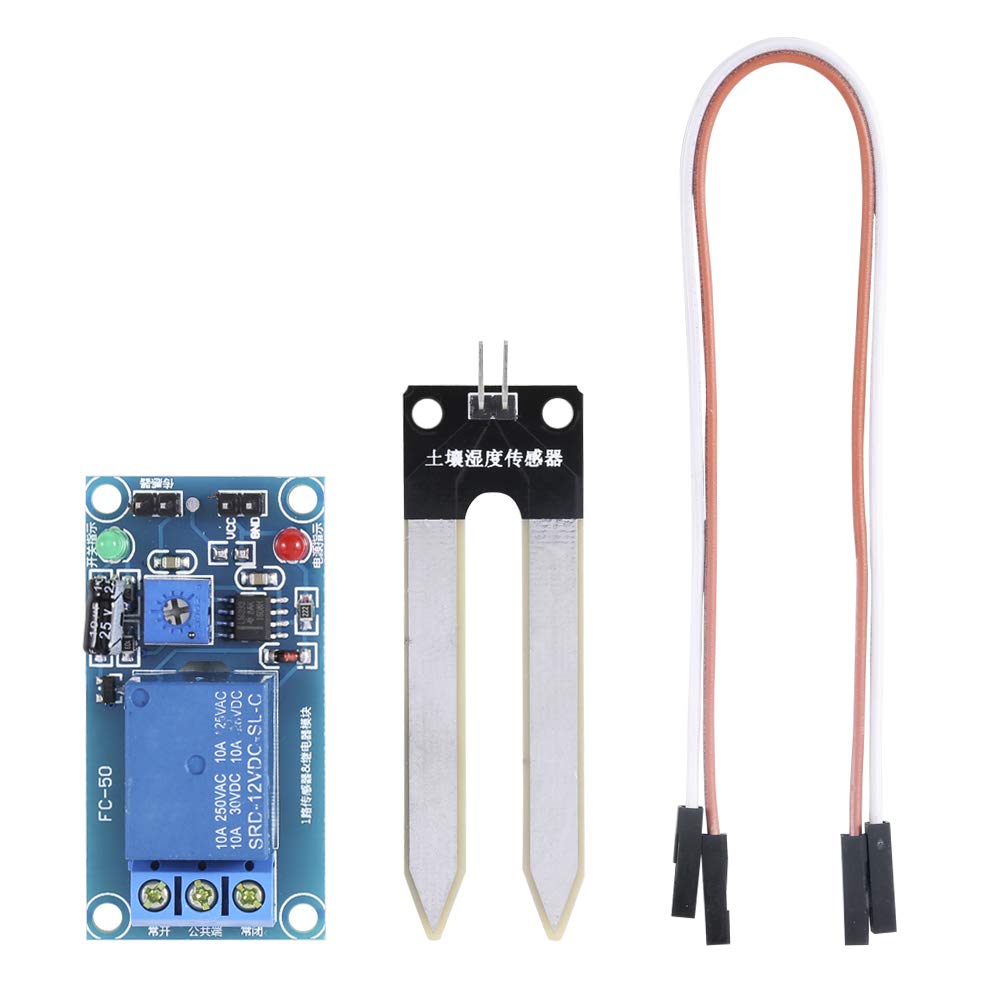TOPINCN Soil Moisture Sensor Relay Control Module Potentiometer Automatic Watering Switch Indoor Outdoor Plants Care Dc12V