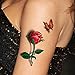 TAFLY 5 Sheets 3D Ladies Body Art Sticker Sexy Butterfly Rose+Butterfly Temporary Tattoo