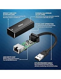 USB 3.0 to Ethernet Adapter, VZUJ Aluminum USB to RJ45 Gigabit Network LAN Wired Adapter 10 100 1000Mbps Compatible with Mac OS X, Linux, Chrome OS, Windows 10 8.1 8 7 XP Vista, Nintendo Switch