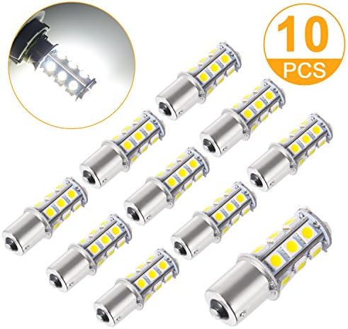 Stripsun Super Bright DC 12V 1156 LED Light Bulb, BA15S 1003 1141 5630 7506 18-SMD Car Interior Light Lamp Bulb for Brake Signal Tail Backup Reverse Lights, RV Camper Light, White (Pack of 10)