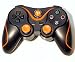 PomeMall Wireless Remote PS3 Controller Gamepad for use with PlayStation 3 (Black/Orange)