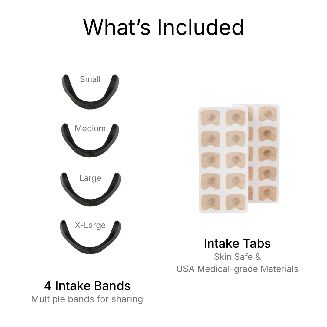 Intake Breathing Nasal Strip Starter Kit (15 Count, Black) - Boost Oxygen Intake, Reduce Snoring, Improve Sleep Quality - Sweat Resistant, Skin Safe Nasal Strips - Extra Strength Snoring Solution