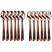 Rose Gold Serving Utensils Disposable Plastic 6 Serving Spoons, 6 Serving Forks - Set of 12