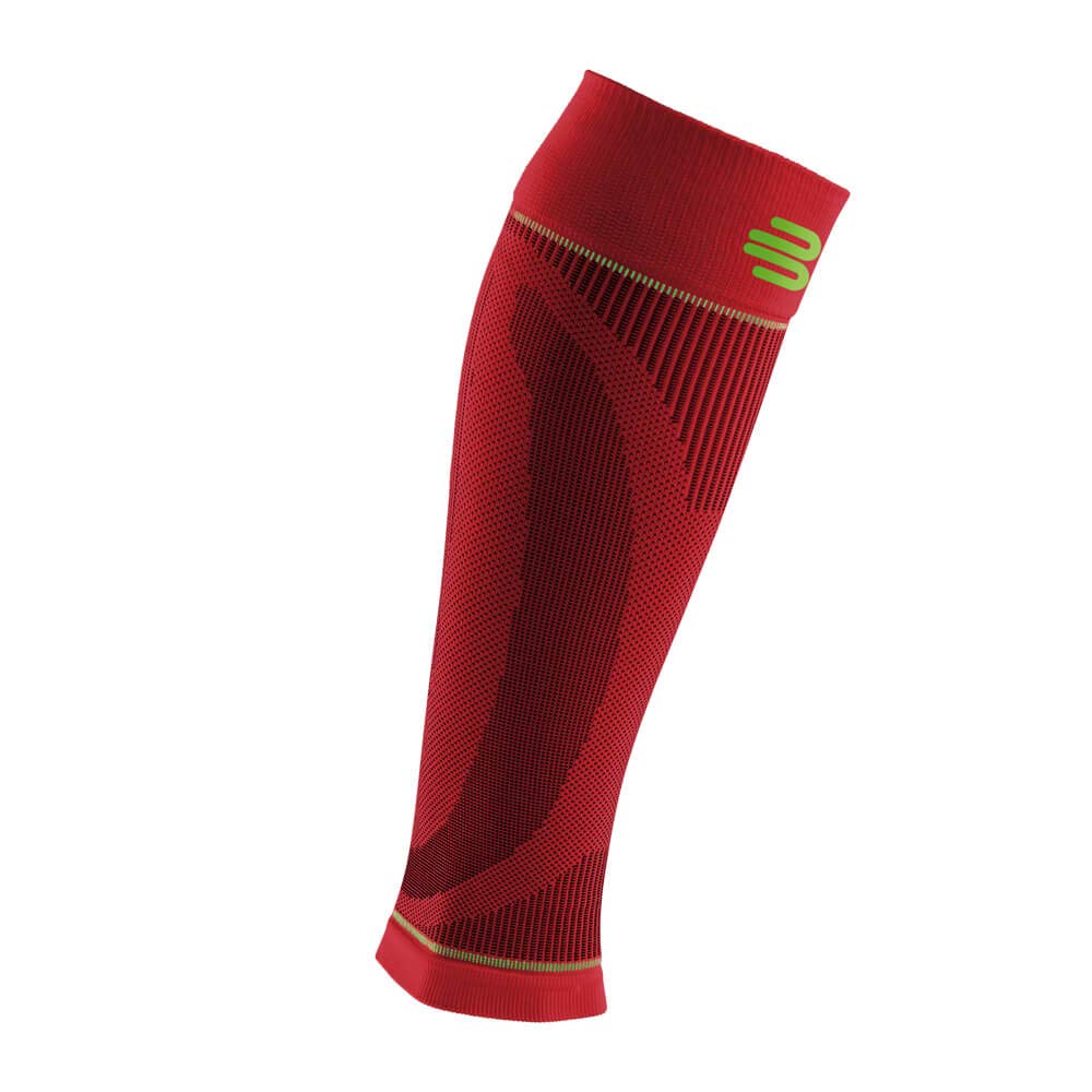 BAUERFEIND, 1 Pair of Unisex Right/Left Lower Leg Compression Sleeves, For sports and exercise, Strengthens musculature, Size: XL long, Red, 29352023500034
