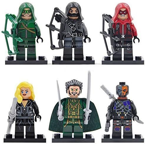 dhnewsun 6Piece/Set Figures 4.5 cm.SuperHeroesMinifigures Green Arrow Arsenal DeathStroke Series Minifigures Buildingblocks compatible in sealed bag