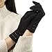 Womens Winter Gloves, Warm Soft Fleece Lined Suede Gloves, Touchscreen Texting by REDESS, Black Line