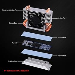 NewHail 12V M.2 2280 SSD Heatsink with 40mm PWM