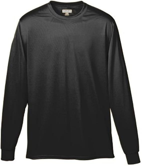Black Adult Large Long Sleeve Moisture Management Wicking