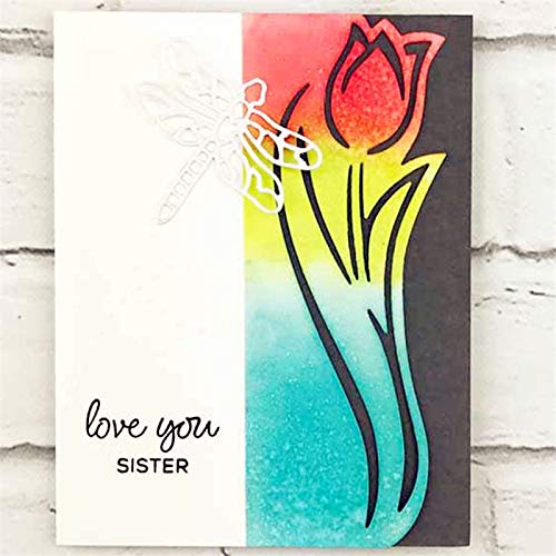 Arts Crafts Tulip Edge Border Metal Cutting Dies Stencils for Card Making Decorative Embossing Suit Paper Cards Stamp DIY