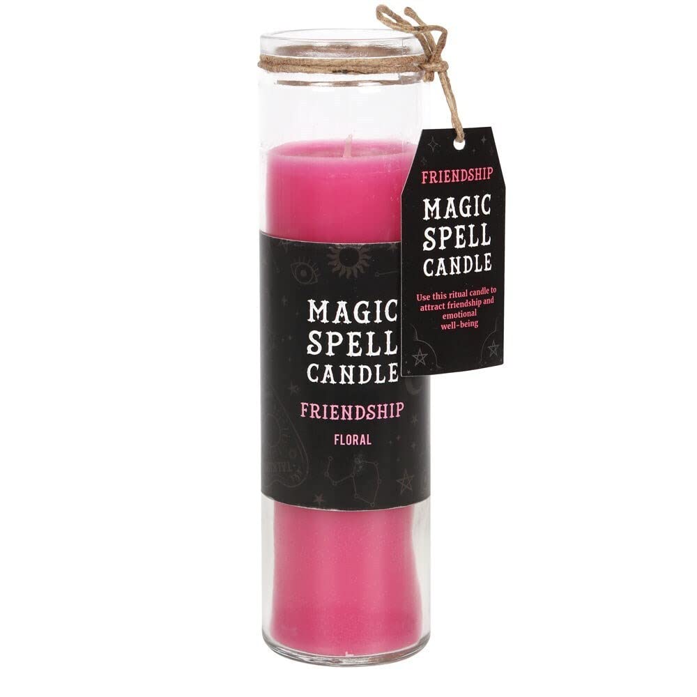 Pink Floral Friendship Magic Spell Tube Candle