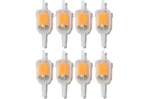 8 Pcs Fuel Filters 1/4 x 5/16 Inch, Inline Fuel Filter Kit, Gas Inline Fuel Filter Replacement, for Small Engines Kawasaki Ko