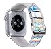 YOSWAN Shiny Band Compatible for Apple Watch 42mm 38mm, Women Hologram Holographic PU Leather Strap for iWatch Series 5 4 3, Series 2, Series 1 (Bling Glitter White, 38mm)