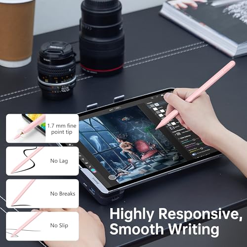 Stylus Pen for iPad A16 Pencil,(2018-2026) Apple Pencil with Palm Rejection,Fast Charge,Tilt Sensitivity,for iPad 11/10/9/8/7/6th Generation, Pro 13"/12.9"/11"/M4, Air 7/6/5/4/3/M3,Mini 5th (pink)