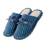 VTURE Men's and Women's New Stripe Corduroy Anti-slip House Slippers