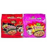 Fusion Select Samyang Spicy Chicken Ramen 2x Spicy & MALA Combo, Pack of 10