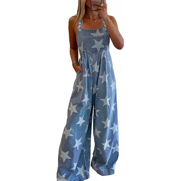 Verdusa Women's Adjustable Straps Jumpsuit Overalls with