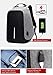 Anti-theft Laptop Backpack with USB Charging, Unisex Casual Fashion, Anti-scratch, Waterproof Night Safety School Bag, Black