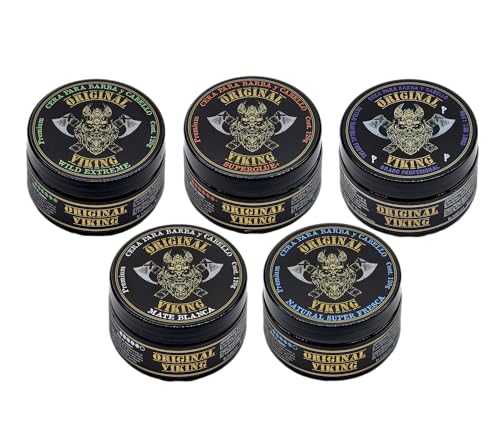 ORIGINAL VIKING | Cera MATE PREMIUM CON FÓRMULA COMPLETAMENTE NUEVA para Barba, Bigote y Cabello. Efecto Mate para un look moderno y casual, da textura a tu estilo, modelado preciso y duradero. Con Aroma Seductor, Sin sustancias dañinas, Vegano, Cruelty-Free. Atrévete y Conquístalo todo 120g