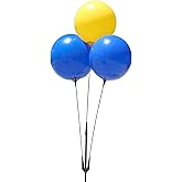 Balloon Bobber - Weatherproof Reusable Balloon Triple Cluster Pole Kit - Helium Free Plastic Outdoor Balloons
