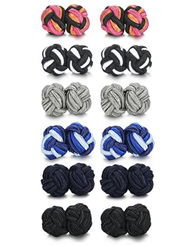 Jstyle silk knot cufflinks for men women shirt unique v…