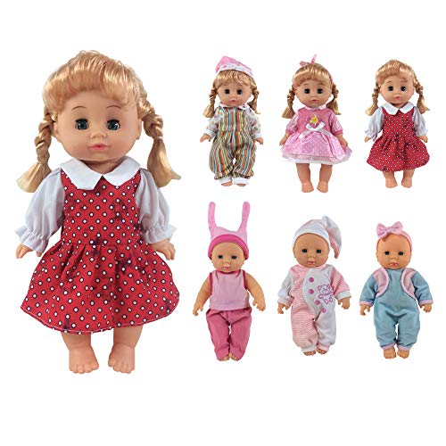CZC GIFT Pack of 6 Alive Lovely Baby Dress Clothes Accessories Gown Outfits Fits for 12-14inch Doll Bitty Baby Doll