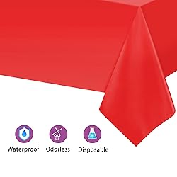Kopokita 6PCS Red Plastic Tablecloths 54 x 108