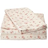 Amrapur Microfiber Sheet Set | Luxuriously Soft 100% Microfiber Rose Printed Bed Sheet Set with Deep Pocket Fitted Sheet, Flat Sheet and 2 Pillowcases , 4 Piece Set,  Queen