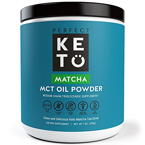 Perfect Keto Matcha Green Tea- Ketogenic Fat Butter Coffee Alternative w Coconut Oil MCT Best to Burn Fat for Fuel. Ketone Energy on Ketosis Diet Organic Ceremonial Grade Japanese Matcha Latte Powder