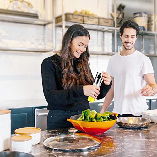 Wellplus Olive Oil Sprayer, Cooking Spray Bottle for Oil, Oil Dispenser Mister Olive Oil Avocado Canola Vinegar Glass Bottle for Cooking, BBQ, Grilling, Salad, Bread Baking, Frying( 3.5oz, 1 Pack)